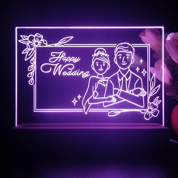 ADVPRO happy wedding Tabletop LED neon sign st5-j5029 - Purple