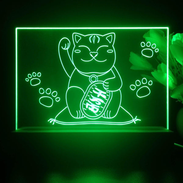 ADVPRO japan money cat Tabletop LED neon sign st5-j5031 - Green