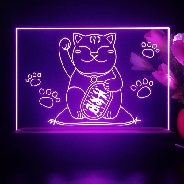 ADVPRO japan money cat Tabletop LED neon sign st5-j5031 - Purple