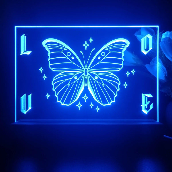 ADVPRO butterfly with wording love Tabletop LED neon sign st5-j5032 - Blue