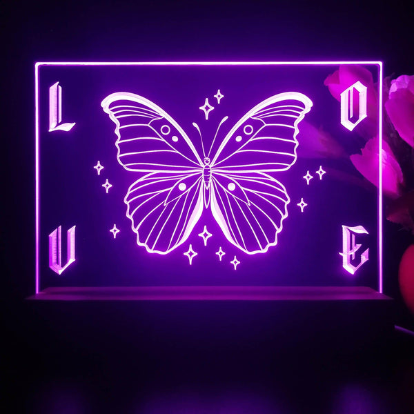 ADVPRO butterfly with wording love Tabletop LED neon sign st5-j5032 - Purple