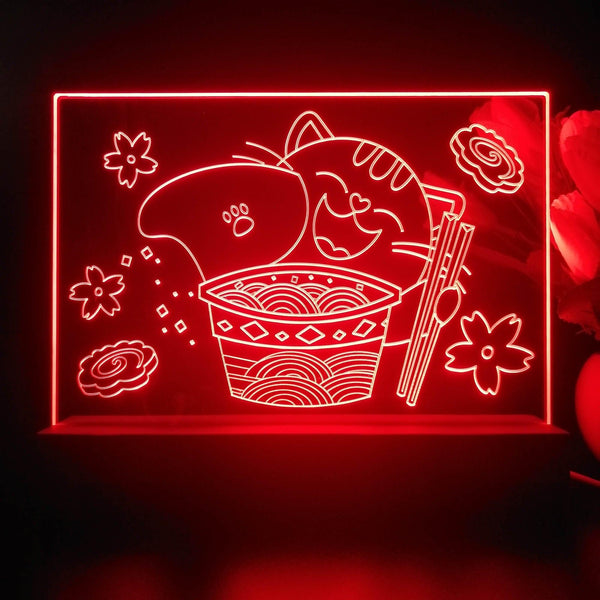 ADVPRO japan cup noodle with cat Tabletop LED neon sign st5-j5034 - Red