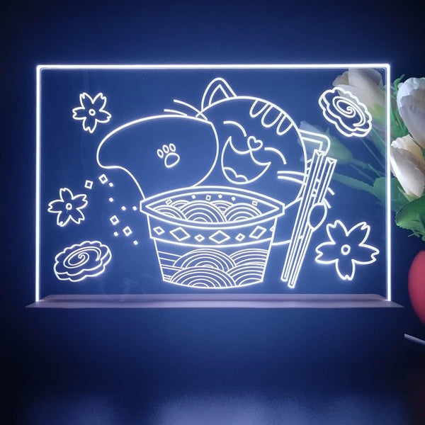 ADVPRO japan cup noodle with cat Tabletop LED neon sign st5-j5034 - White