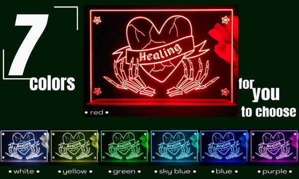 ADVPRO Skull hand healing broken heart Tabletop LED neon sign st5-j5036