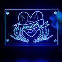ADVPRO Skull hand healing broken heart Tabletop LED neon sign st5-j5036 - Blue