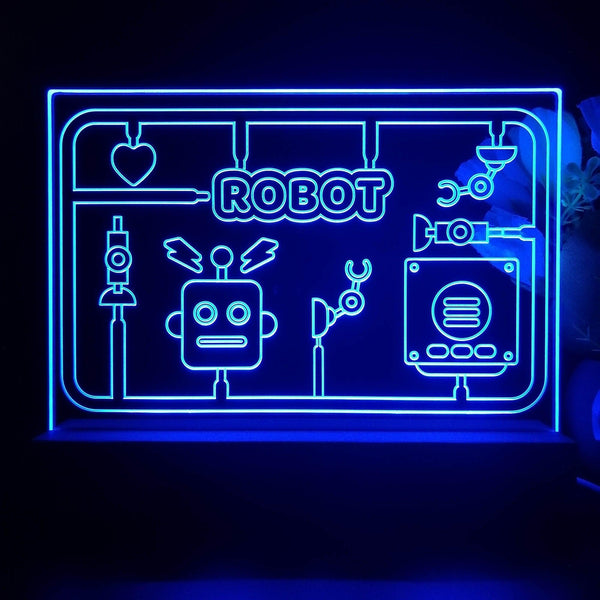 ADVPRO Boy theme robot toy Tabletop LED neon sign st5-j5040 - Blue