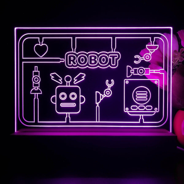 ADVPRO Boy theme robot toy Tabletop LED neon sign st5-j5040 - Purple