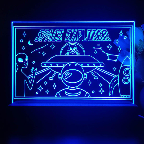 ADVPRO space explores meet alien Tabletop LED neon sign st5-j5041 - Blue