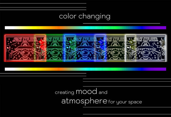 ADVPRO space explores meet alien Tabletop LED neon sign st5-j5041 - Color Changing