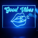 ADVPRO Good vibes with mouth and diamond Tabletop LED neon sign st5-j5055 - Blue