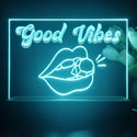 ADVPRO Good vibes with mouth and diamond Tabletop LED neon sign st5-j5055 - Sky Blue