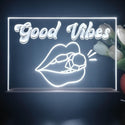 ADVPRO Good vibes with mouth and diamond Tabletop LED neon sign st5-j5055 - White