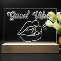 ADVPRO Good vibes with mouth and diamond Tabletop LED neon sign st5-j5055 - 7 Color