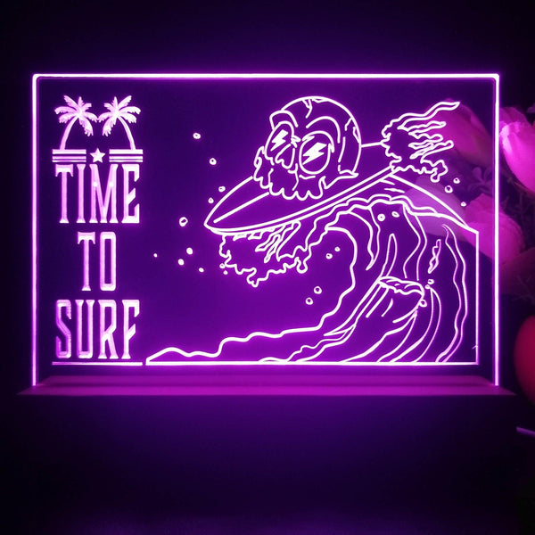 ADVPRO Time to surf with skull head Tabletop LED neon sign st5-j5057 - Purple
