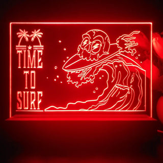 ADVPRO Time to surf with skull head Tabletop LED neon sign st5-j5057 - Red