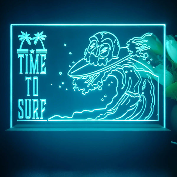 ADVPRO Time to surf with skull head Tabletop LED neon sign st5-j5057 - Sky Blue