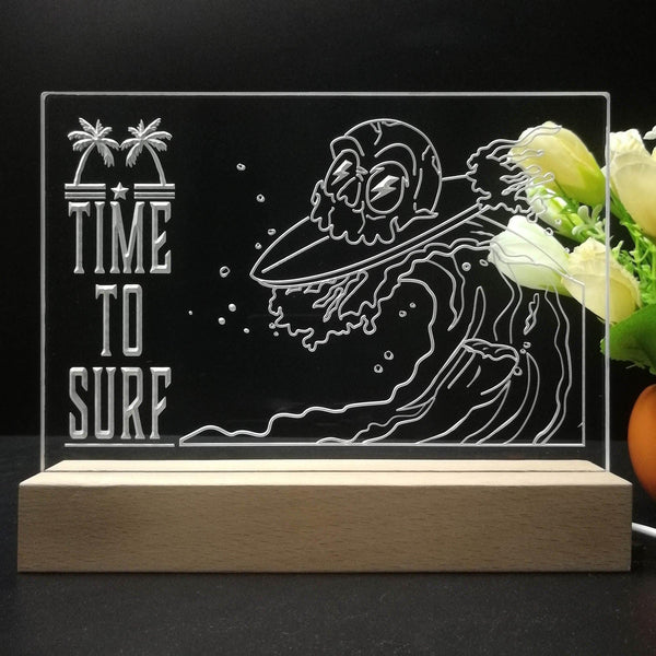 ADVPRO Time to surf with skull head Tabletop LED neon sign st5-j5057 - 7 Color