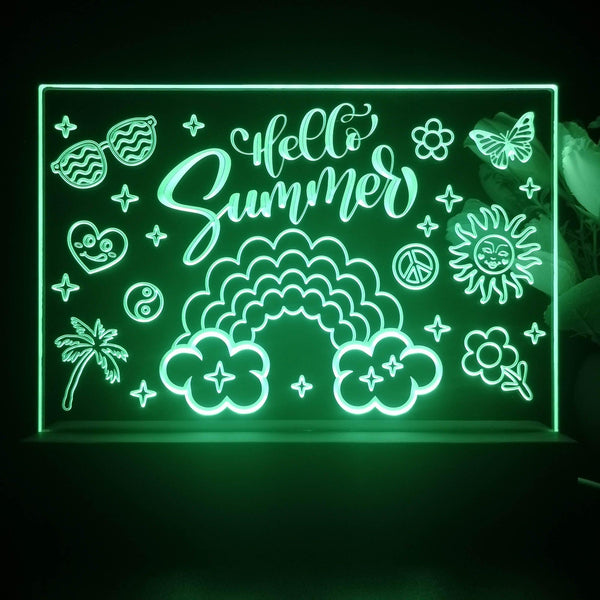 ADVPRO Hello Summer with happy icons Tabletop LED neon sign st5-j5058 - Green