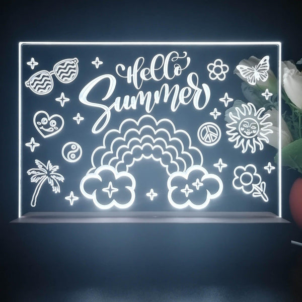 ADVPRO Hello Summer with happy icons Tabletop LED neon sign st5-j5058 - White