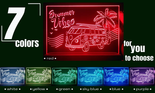 ADVPRO Summer Vibes with car and tree Tabletop LED neon sign st5-j5059