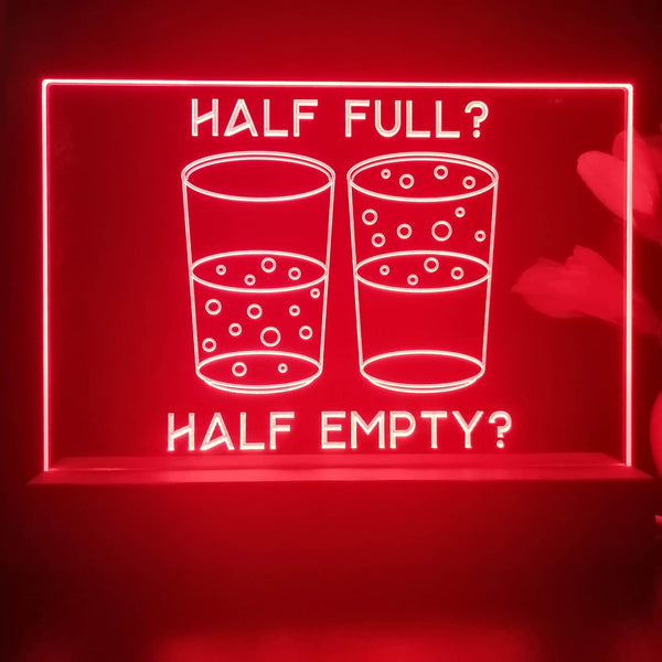 ADVPRO Half full? Half empty? Tabletop LED neon sign st5-j5062 - Red