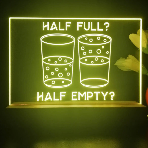 ADVPRO Half full? Half empty? Tabletop LED neon sign st5-j5062 - Yellow