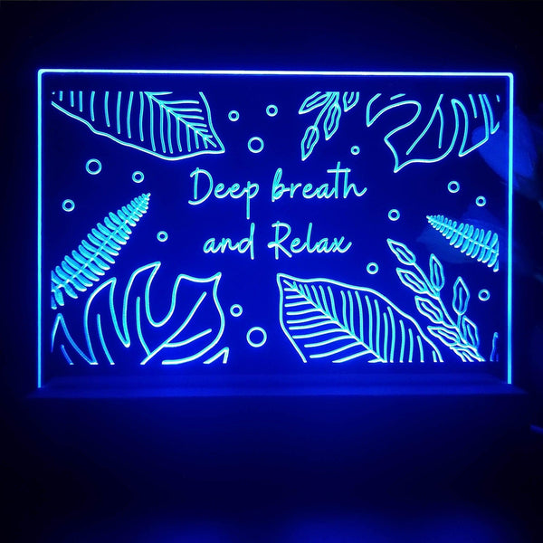 ADVPRO Deep breath and relax Tabletop LED neon sign st5-j5063 - Blue