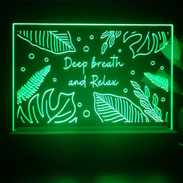 ADVPRO Deep breath and relax Tabletop LED neon sign st5-j5063 - Green