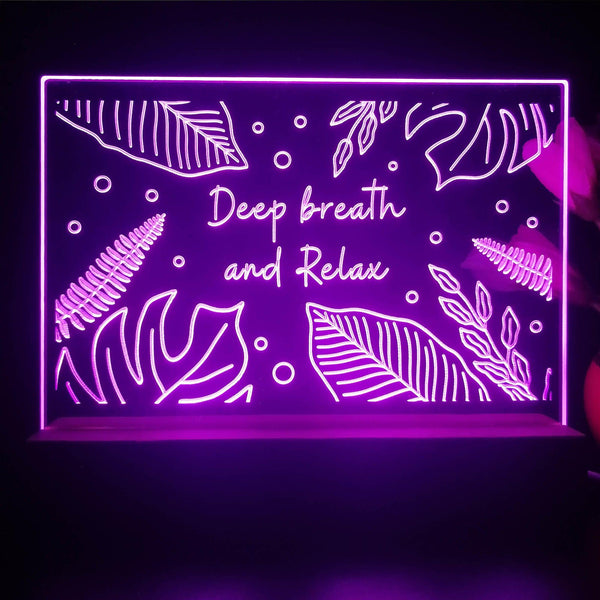 ADVPRO Deep breath and relax Tabletop LED neon sign st5-j5063 - Purple