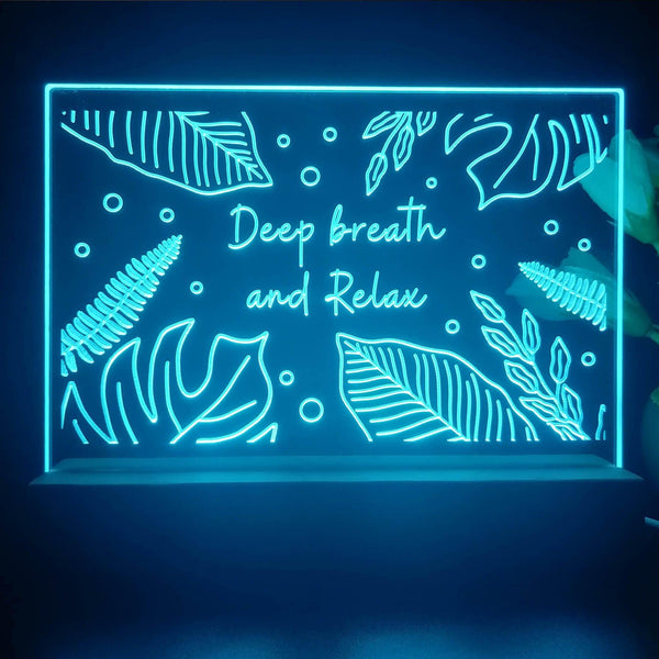ADVPRO Deep breath and relax Tabletop LED neon sign st5-j5063 - Sky Blue