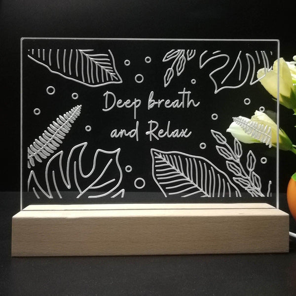 ADVPRO Deep breath and relax Tabletop LED neon sign st5-j5063 - 7 Color