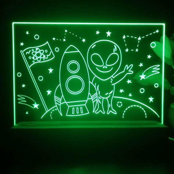 ADVPRO Alien with rocket for boy Tabletop LED neon sign st5-j5066 - Green
