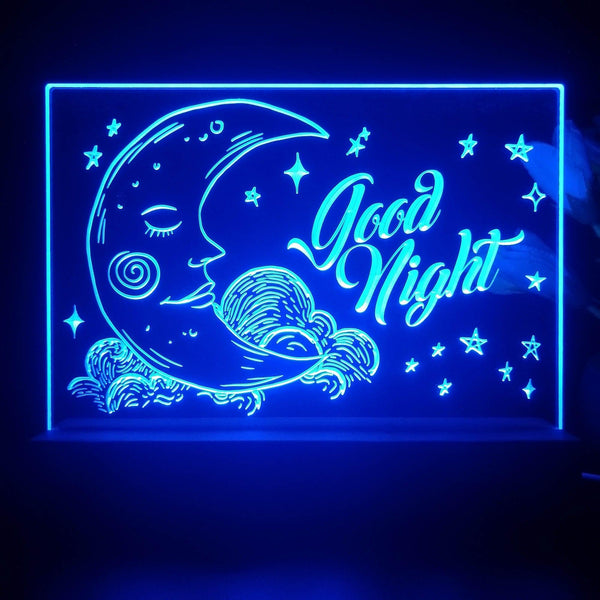 ADVPRO Classic moon - good night Tabletop LED neon sign st5-j5067 - Blue