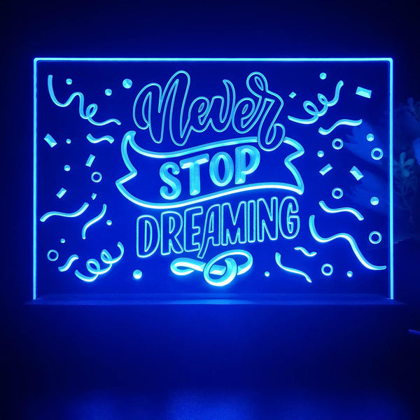 ADVPRO Never stop dreaming Tabletop LED neon sign st5-j5068 - Blue