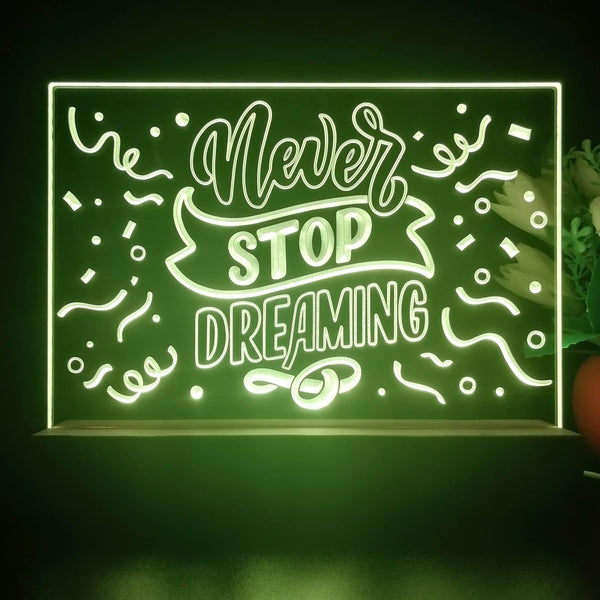 ADVPRO Never stop dreaming Tabletop LED neon sign st5-j5068 - Yellow