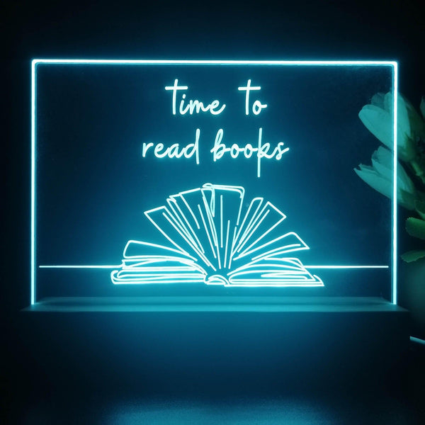 ADVPRO Time to read books Tabletop LED neon sign st5-j5071 - Sky Blue