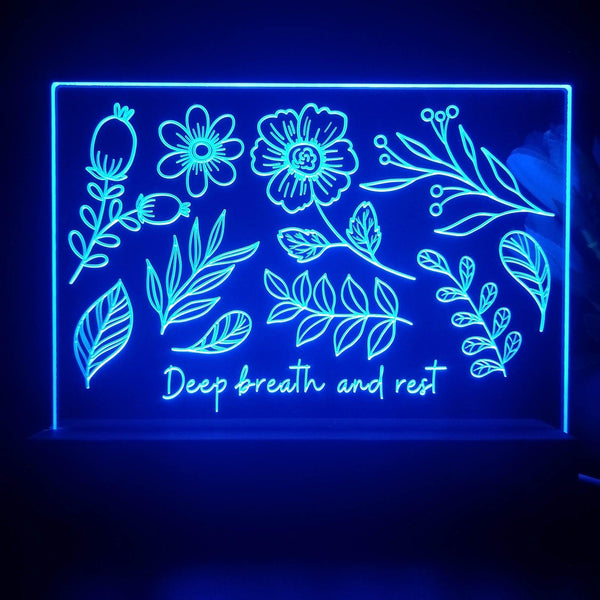 ADVPRO Deep breath and rest Tabletop LED neon sign st5-j5072 - Blue