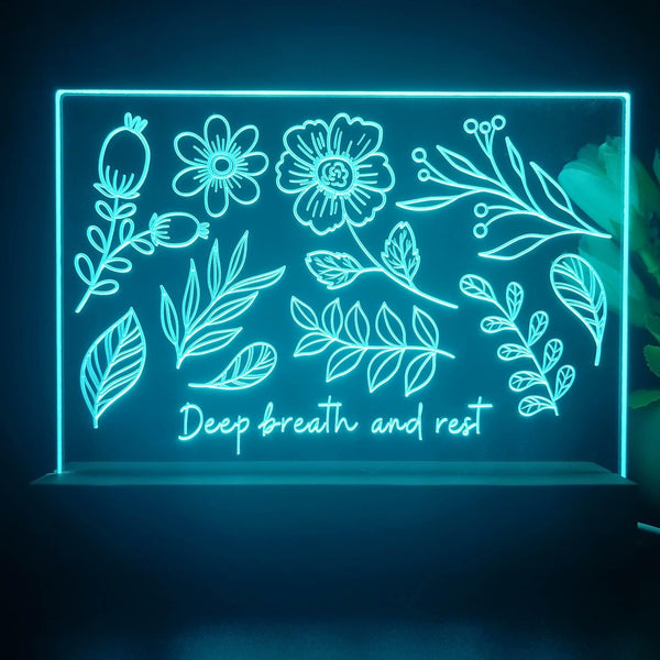 ADVPRO Deep breath and rest Tabletop LED neon sign st5-j5072 - Sky Blue