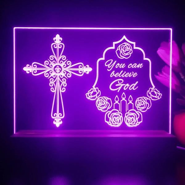ADVPRO You can believe god Tabletop LED neon sign st5-j5075 - Purple