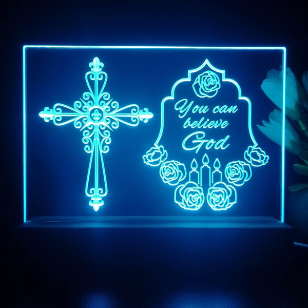 ADVPRO You can believe god Tabletop LED neon sign st5-j5075 - Sky Blue