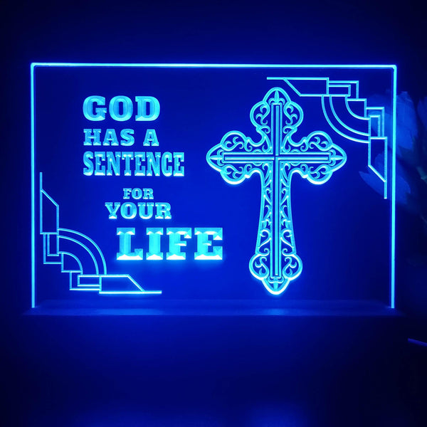 ADVPRO God has a sentence for your life Tabletop LED neon sign st5-j5076 - Blue