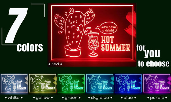 ADVPRO Hot Summer - Let’s have a drink Tabletop LED neon sign st5-j5077