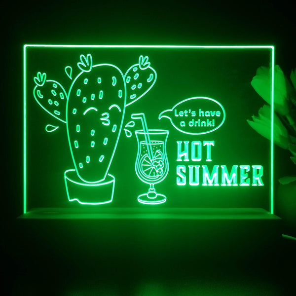 ADVPRO Hot Summer - Let’s have a drink Tabletop LED neon sign st5-j5077 - Green