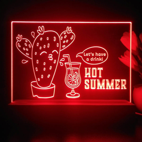 ADVPRO Hot Summer - Let’s have a drink Tabletop LED neon sign st5-j5077 - Red
