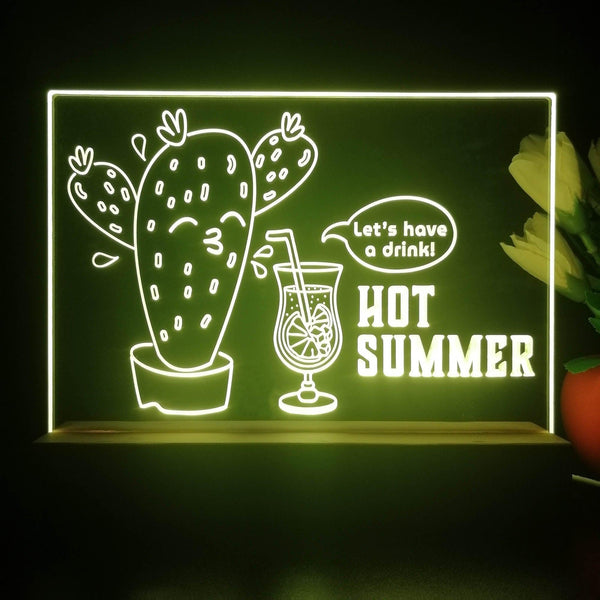 ADVPRO Hot Summer - Let’s have a drink Tabletop LED neon sign st5-j5077 - Yellow