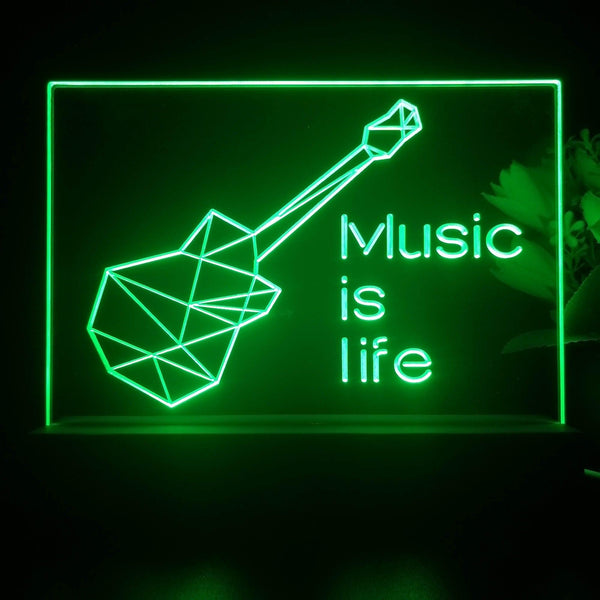 ADVPRO Music is life Tabletop LED neon sign st5-j5085 - Green