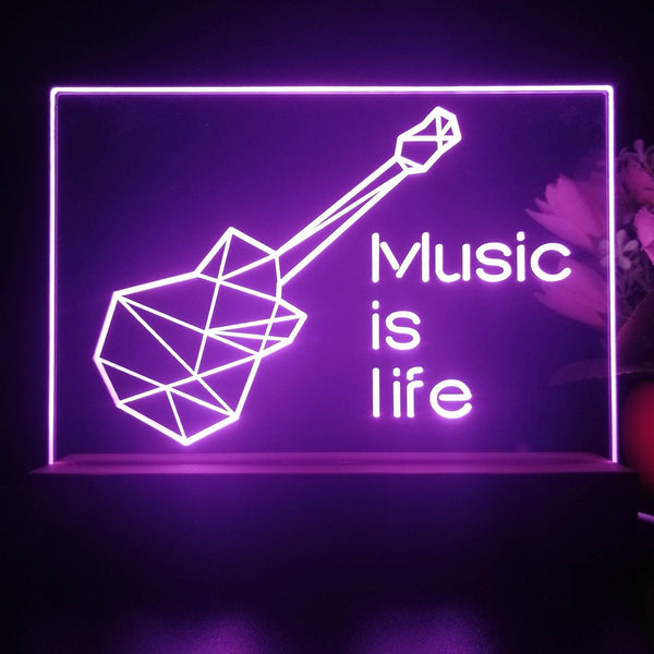 ADVPRO Music is life Tabletop LED neon sign st5-j5085 - Purple
