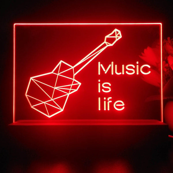 ADVPRO Music is life Tabletop LED neon sign st5-j5085 - Red