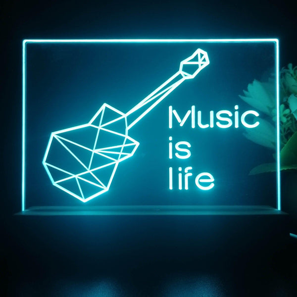ADVPRO Music is life Tabletop LED neon sign st5-j5085 - Sky Blue