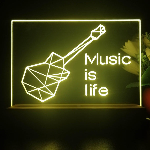 ADVPRO Music is life Tabletop LED neon sign st5-j5085 - Yellow